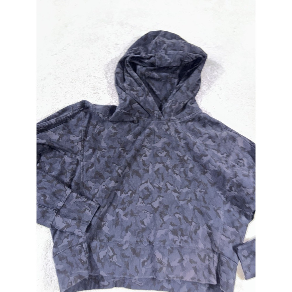 Athleta Navy Printed Farallon Hooded Sweatshirt #572247 Small